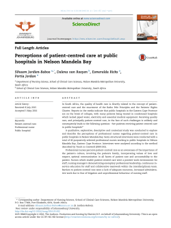 Perceptions of patient-centred care at public hospitals in Nelson