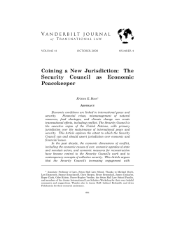 Coining a New Jurisdiction: The Security Council as Economic