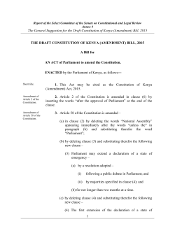 the constitution of kenya (amendment) bill, 2008