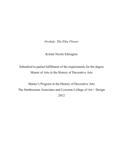 Orchids: The Elite Flower Kristin Nicole Edrington Submitted in