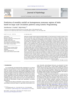 Prediction of monthly rainfall on homogeneous monsoon regions of