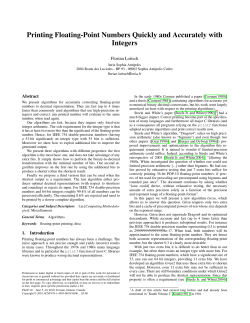 Printing Floating-Point Numbers Quickly and Accurately with Integers