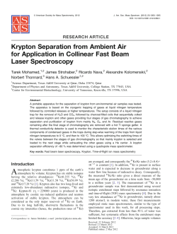 Krypton Separation from Ambient Air for Application in