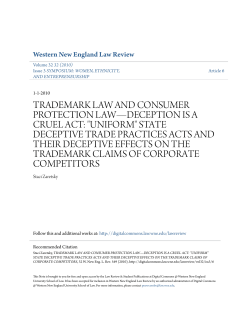 TRADEMARK LAW AND CONSUMER PROTECTION LAW&acirc;