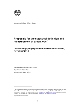 Proposals for the statistical definition and measurement of green jobs