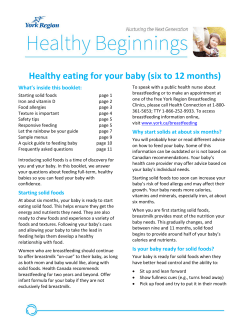 Healthy eating for your baby