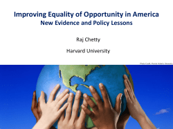 Improving Equality of Opportunity in America