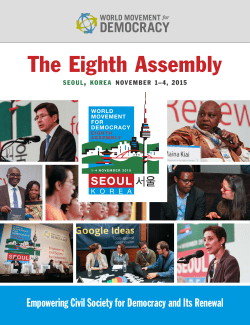 The Eighth Assembly - World Movement for Democracy