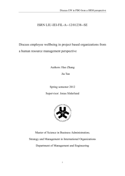 How to improve employee wellbeing in project based organization