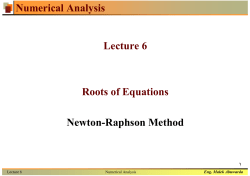 Numerical Analysis Lecture 6 Roots of Equations Newton