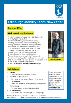Edinburgh Mobility Team Newsletter