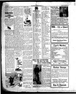 Milk - 12c a Quart Ration Stamps Roy E. Dietrich