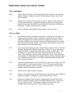 Alaska Native History and Cultures Timeline
