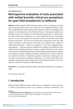 Retrospective evaluation of costs associated with methyl bromide
