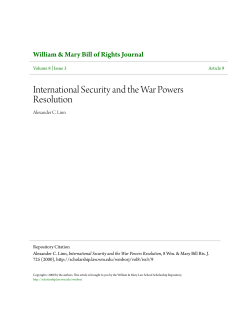 International Security and the War Powers Resolution