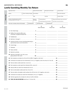 Form G1, Lawful Gambling Monthly Tax Return