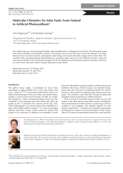 Molecular Chemistry for Solar Fuels: From Natural to Artificial