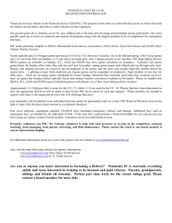 PSC Registration for TRAVEL SOCCER