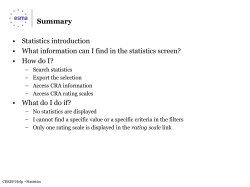 CEREP statistics