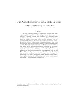 The Political Economy of Social Media in China