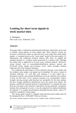Looking for short term signals in stock market data