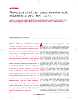 The existence of a temperature-driven solid solution in Lix FePO4 for