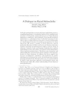 A Dialogue on Racial Melancholia