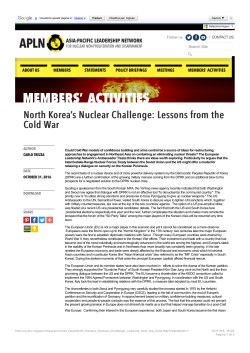 North Korea`s Nuclear Challenge: Lessons from the Cold War