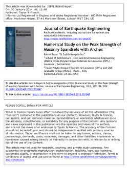 Journal of Earthquake Engineering Numerical Study on the Peak
