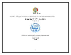 BIOLOGY SYLLABUS - UTeach Dallas Project