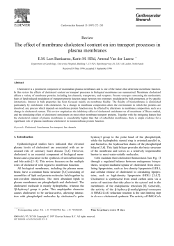 The effect of membrane cholesterol content on ion transport