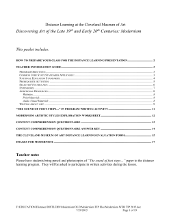 Modernism: Early 20th Century Art (Lesson PDF)
