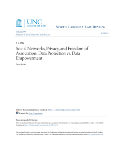 Social Networks, Privacy, and Freedom of Association: Data