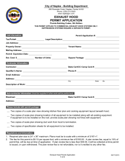 EXHAUST HOOD PERMIT APPLICATION