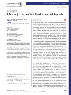 Optimizing Bone Health in Children and Adolescents