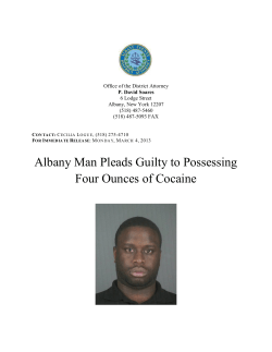 Albany Man Pleads Guilty to Possessing Four Ounces of Cocaine