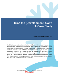Mine the (Development) Gap Case Study-1 FINAL