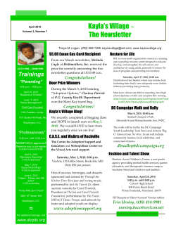 Kayla`s Village ~ The Newsletter