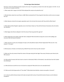 The Dark Ages Video Worksheet