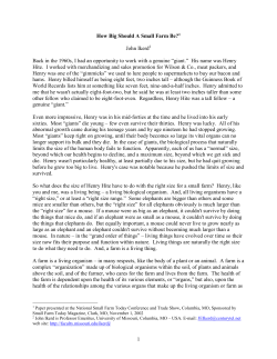 How Big Should A Small Farm Be?