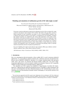 Modeling and simulation of sublimation growth of SiC bulk single