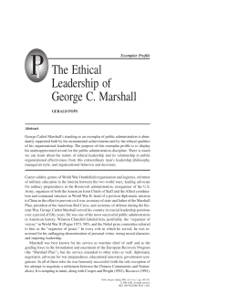 The Ethical Leadership of George C. Marshall