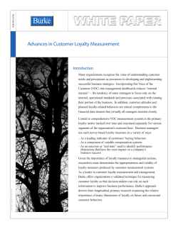 Advances in Customer Loyalty Measurement