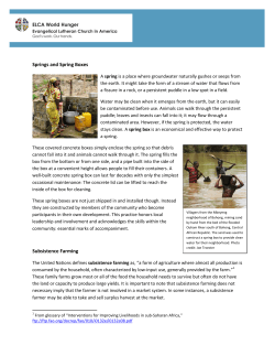 Springs and Spring Boxes Subsistence Farming