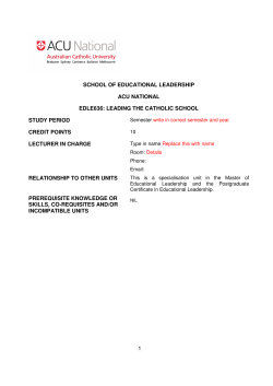1 school of educational leadership acu national edle636