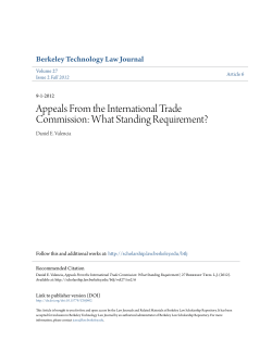 Appeals From the International Trade Commission