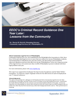Dietrich, EEOC criminal record guidance one year later