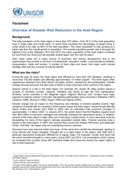 Overview of disaster risk reduction in the Arab