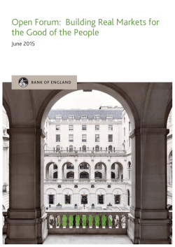 Open Forum: Building Real Markets for the Good of the People