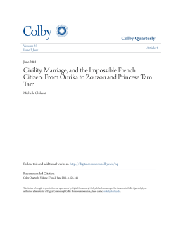 Civility, Marriage, and the Impossible French Citizen: From Ourika to